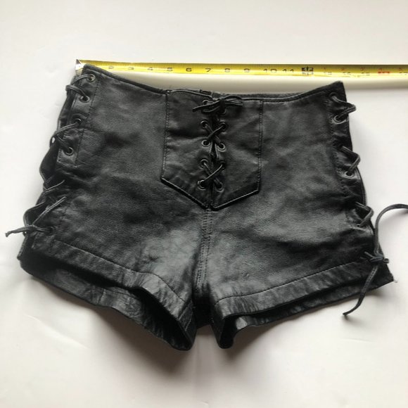 Pants - Sexy leather biker shorts woman's size small (S)
